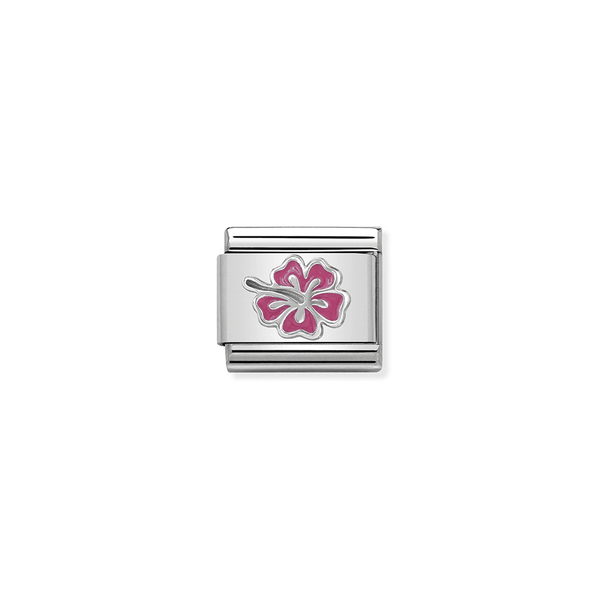 Nomination Hibiszkusz pink ezüst színű charm 330202-24