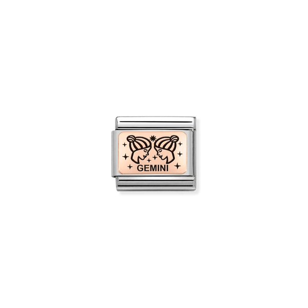 Nomination Rozé ikrek csillagjegy charm 430112-03