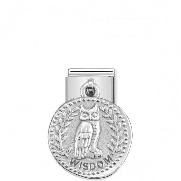 Nomination Ezüst bölcs bagoly függő charm 331804-16