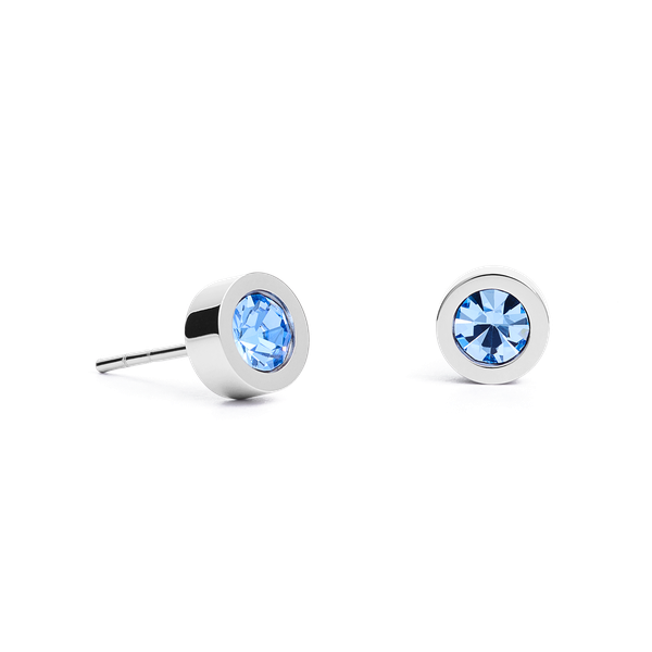 Coeur de Lion Ezüst színű kör alakú fülbevaló kék kristállyal 0228/21-0741