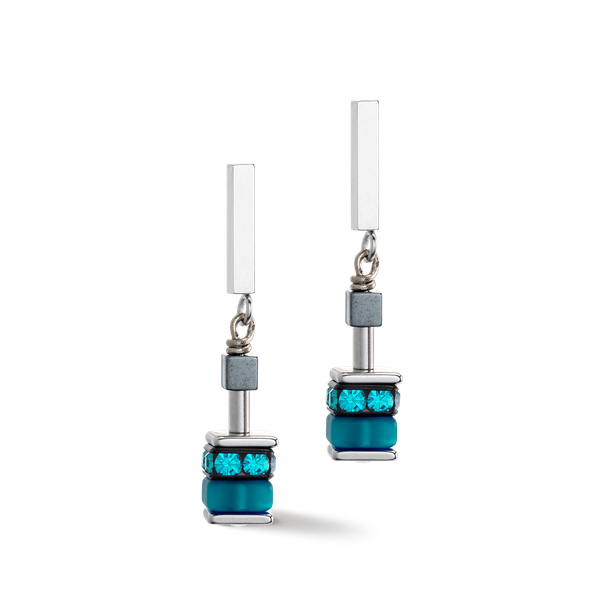 Coeur de Lion Sparkling Classic ezüst kék fülbevaló hematittal 4509/21-0700