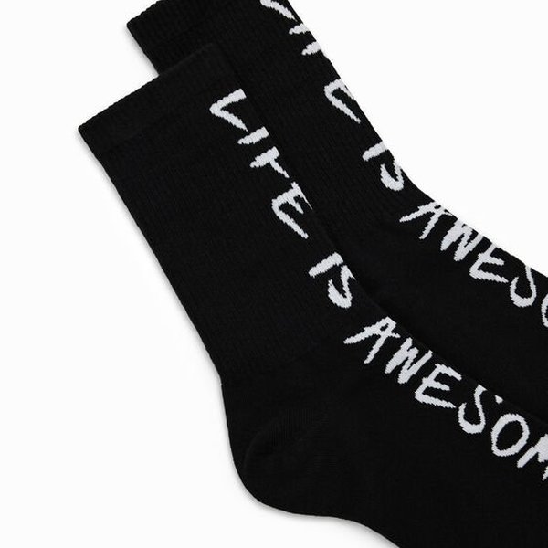 Desigual Sock life is awesome fekete zokni 22WALA20
