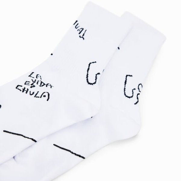 Desigual Sock lettering alexis fehér zokni 22WALA07