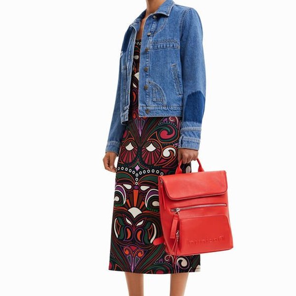 Desigual Half logo nerano piros hátizsák 22WAKP20/7029