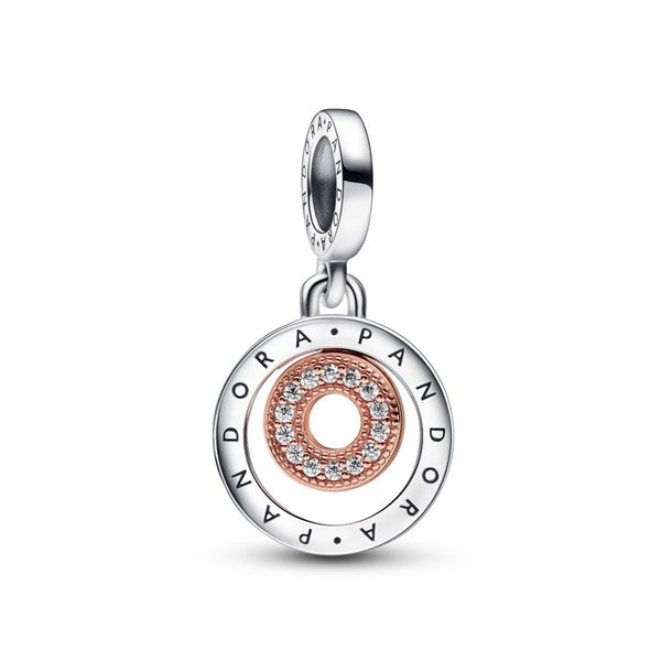 Pandora ékszer Pandora logó ezüst rozé függő charm 782287C01