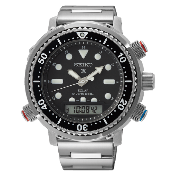 Seiko Prospex Solar Arnie Tuna Hybrid ezüst búváróra SNJ033P1