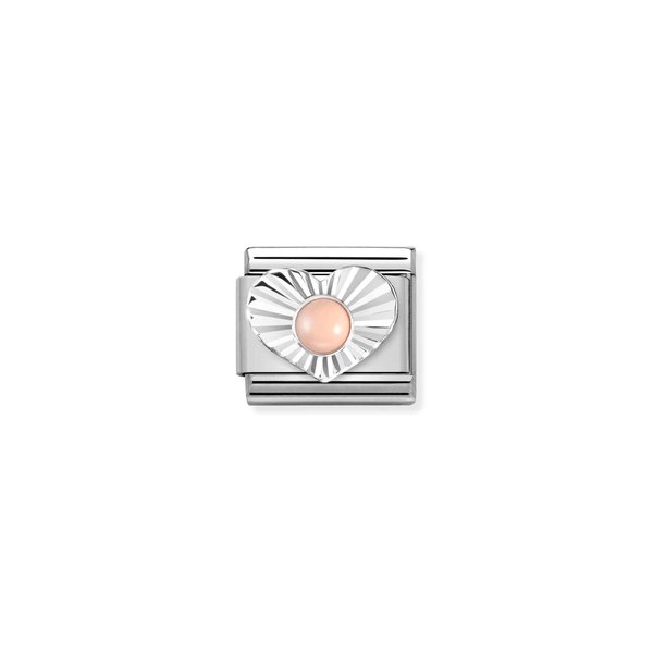 Nomination Ezüst szív korallal charm 330508-10