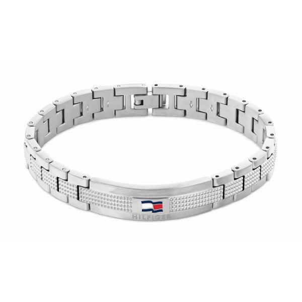 Tommy Hilfiger Ezüst színű nemesacél karkötő hilfiger logóval 2790419