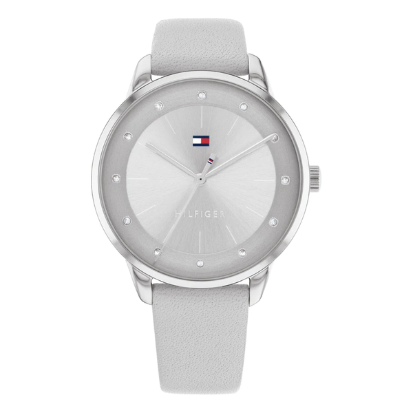 Tommy Hilfiger Paige szürke bőr szíjas ezüst színű női óra 1782542
