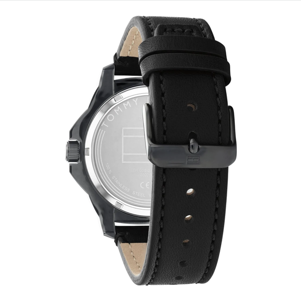 Tommy Hilfiger Jason fekete bőr szíjas férfi óra 1710485