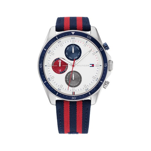 Tommy Hilfiger Parker kék piros szíjas férfi óra 1792035