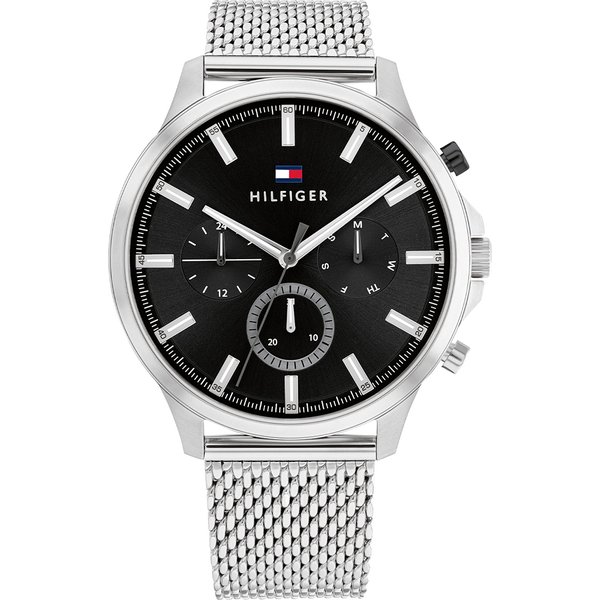 Tommy Hilfiger Ryder ezüst színű fekete számlapos férfi óra 1710498