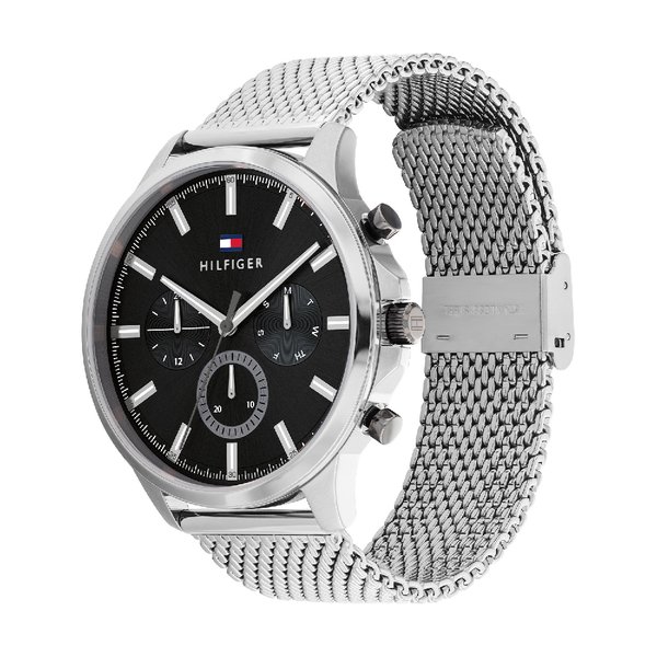 Tommy Hilfiger Ryder ezüst színű fekete számlapos férfi óra 1710498