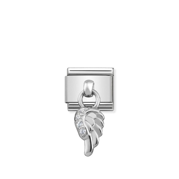 Nomination Ezüst függő angyalszárny charm 331800-06