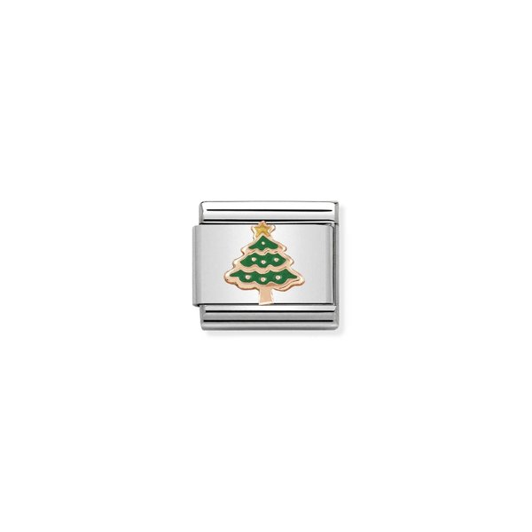 Nomination Rozé zöld karácsonyfa charm 430203-05