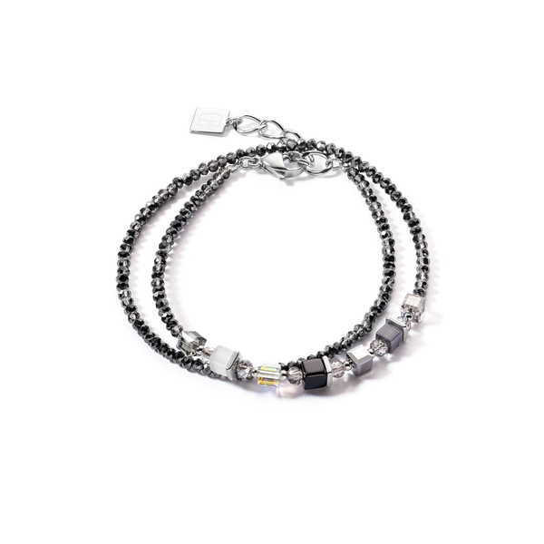 Coeur de Lion Joyful szürke árnyalatú ezüst színű karkötő kristállyal 4564/30-1200