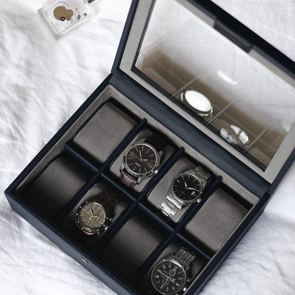 Stackers Sötétkék pebble fedeles 8 részes óradoboz 76066