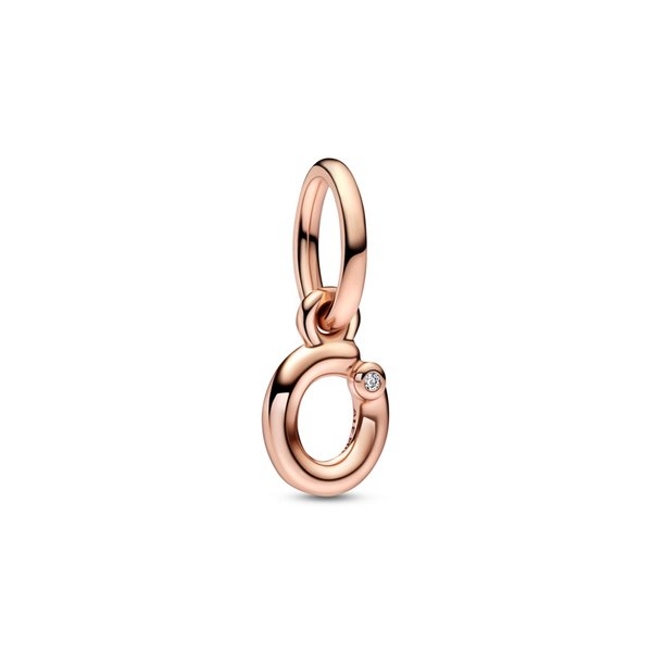 Pandora ékszer O betű rozé függő charm 782468C01