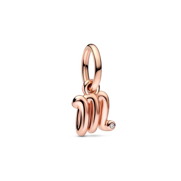 Pandora ékszer M betű rozé függő charm 782474C01