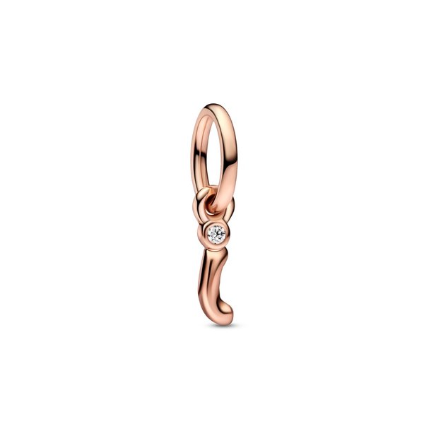 Pandora ékszer I betű rozé függő charm 782473C01