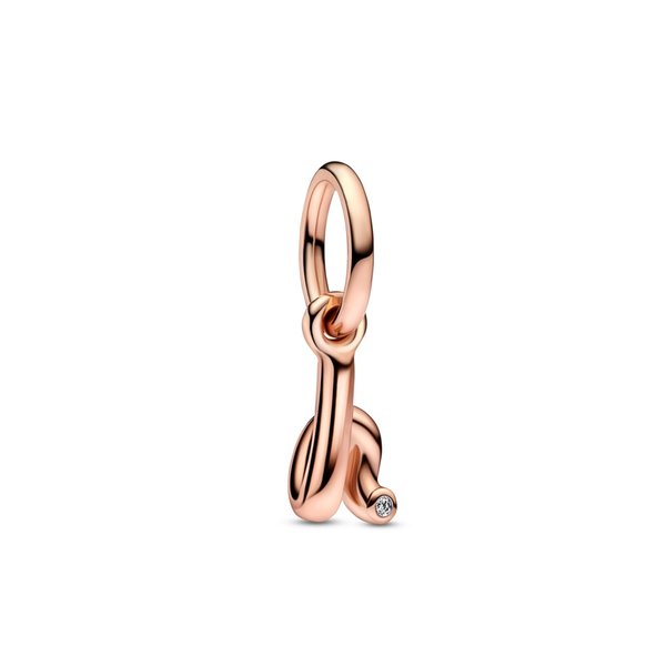 Pandora ékszer H betű rozé függő charm 782462C01