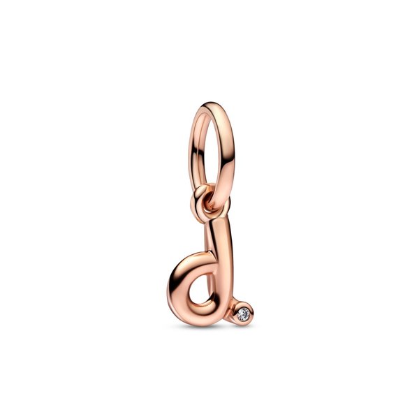 Pandora ékszer D betű rozé függő charm 782534C01