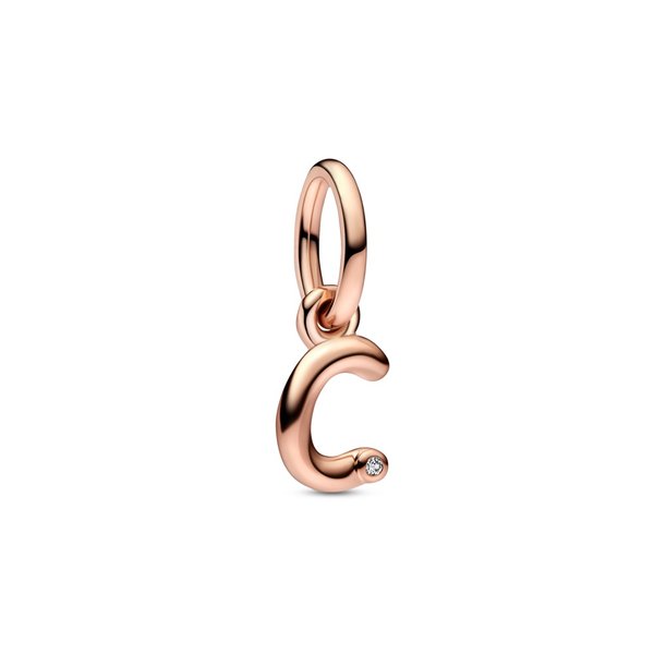 Pandora ékszer C betű rozé függő charm 782472C01