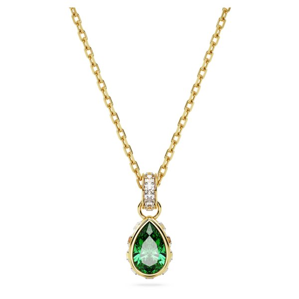Swarovski Stilla arany színű nyaklánc zöld körte alakú kristállyal 5648751