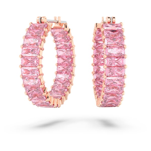 Swarovski Matrix rozé színű karika fülbevaló rózsaszín kristállyal 5657726