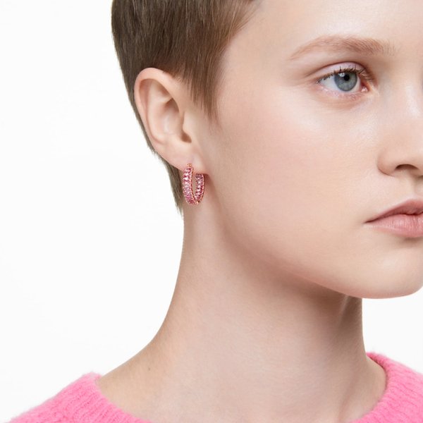 Swarovski Matrix rozé színű karika fülbevaló rózsaszín kristállyal 5657726