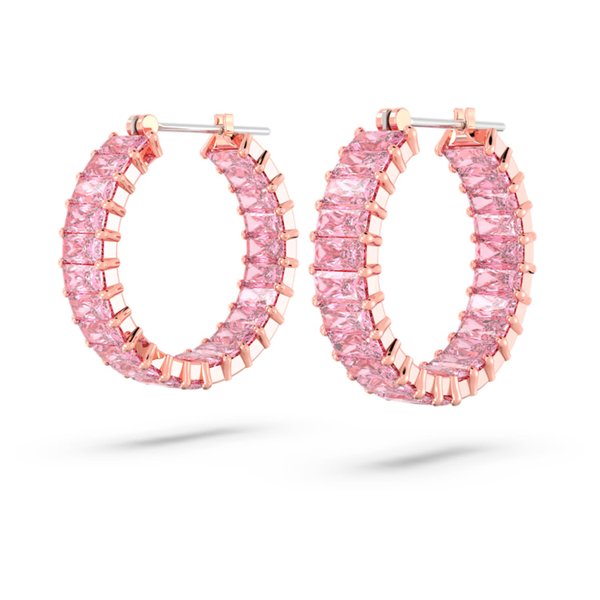 Swarovski Matrix rozé színű karika fülbevaló rózsaszín kristállyal 5657726