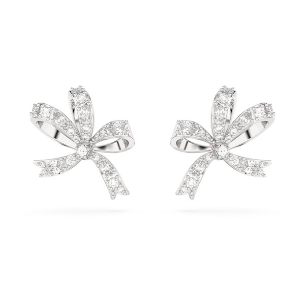 Swarovski Volta ezüst színű bedugós fülbevaló kristály masnival 5647579