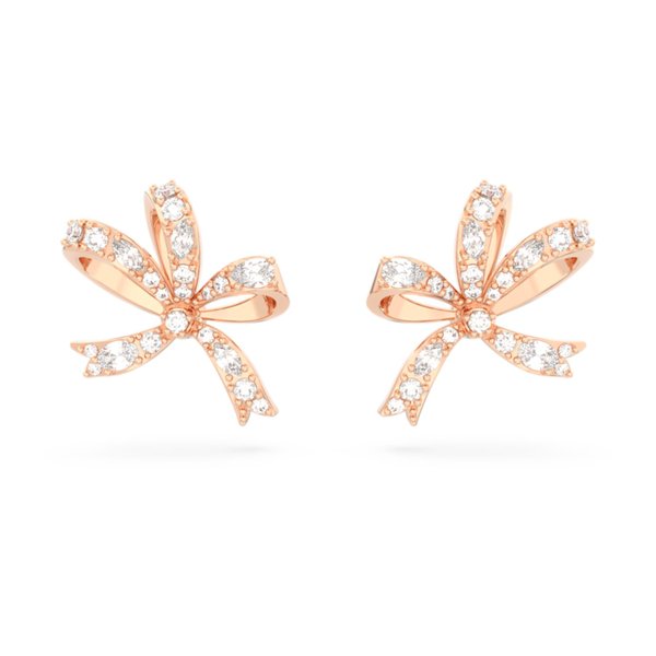 Swarovski Volta rozé színű bedugós fülbevaló kristály masnival 5647572