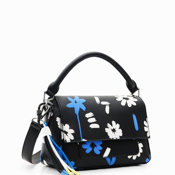 Desigual Margy phuket fehér kék virágos fekete táska 23SAXP34