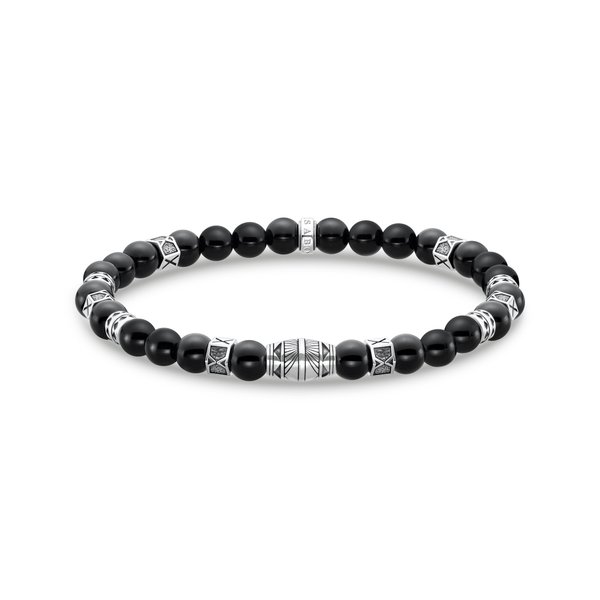 Thomas Sabo Ónix ezüst gumis karkötő 