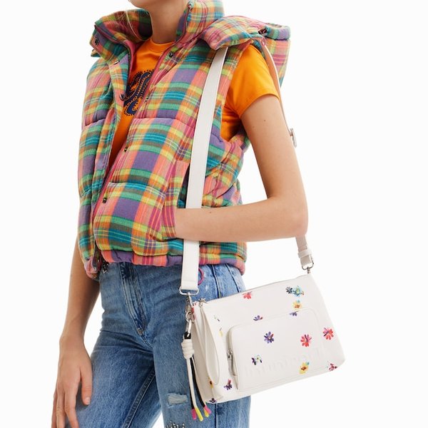 Desigual Fresia dortmund virágmintás fehér táska 23SAXPA6/1000