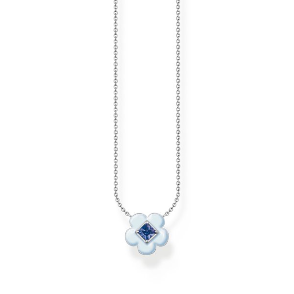 Thomas Sabo Kék virág ezüst nyaklánc tűzzománccal KE2185-496-1-L45V
