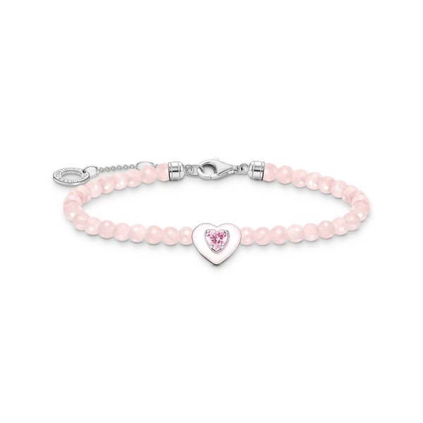 Thomas Sabo Rózsaszín szív rózsakvarc ezüst karkötő tűzzománccal A2092-035-9-L19V