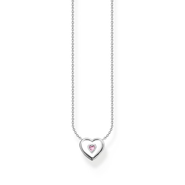Thomas Sabo Rózsaszín szív ezüst nyaklánc tűzzománccal KE2184-041-9-L45V