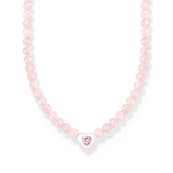 Thomas Sabo Rózsaszín szív rózsakvarc ezüst nyaklánc tűzzománccal KE2181-035-9-L42V