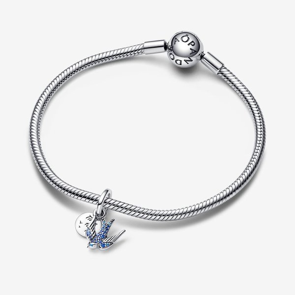 Pandora ékszer Szikrázó fecske idézettel függő ezüst charm 792570C01