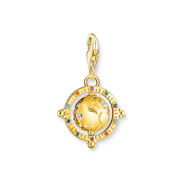 Thomas Sabo Aranyozott ezüst forgó földgömb charm 1923-488-7