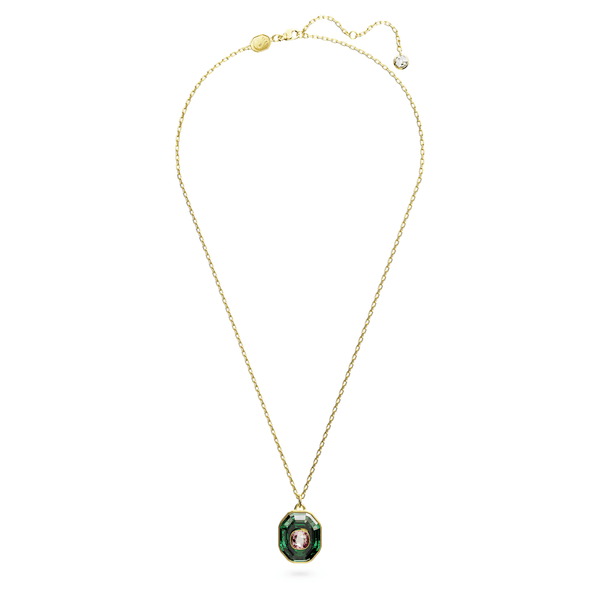 Swarovski Chroma arany színű nyaklánc kisebb rózsaszín zöld kristály medállal 5651292
