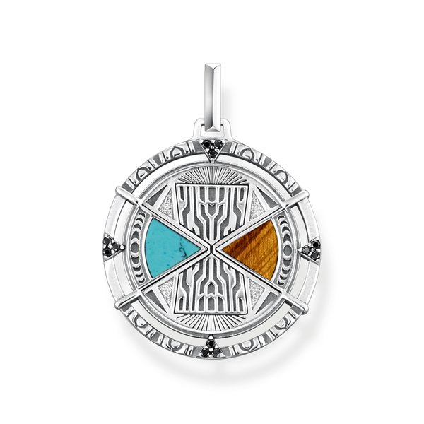 Thomas Sabo Ezüst szerencse medál tigrisszemmel és türkizzel PE951-364-7