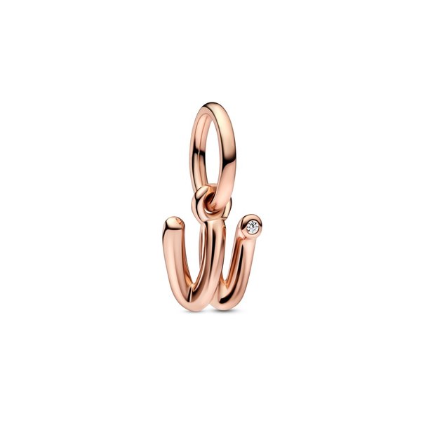 Pandora ékszer  W betű rozé függő charm 782481C01