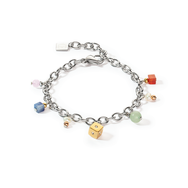 Coeur de Lion Boho tenyésztett gyöngy ezüst színű karkötő ásványokkal 1111/30-1500