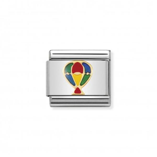 Nomination Arany  hőlégballon tűzzománc charm 030210-07