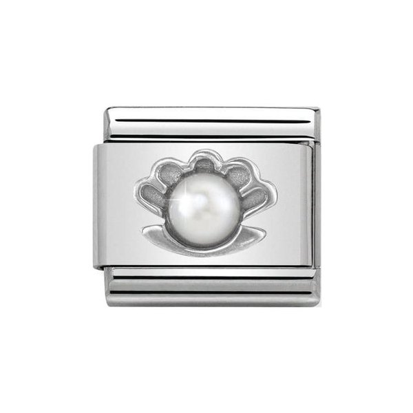 Nomination Ezüst kagyló gyönggyel charm 330501-03