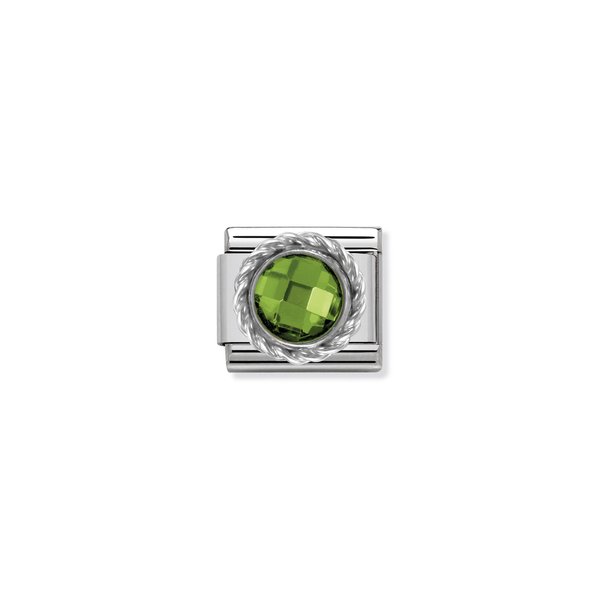 Nomination Zöld kő ezüst foglalatban charm 330601-004