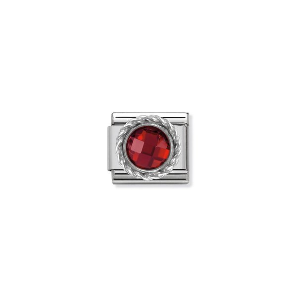 Nomination Piros kő ezüst foglalatban charm 330601-005